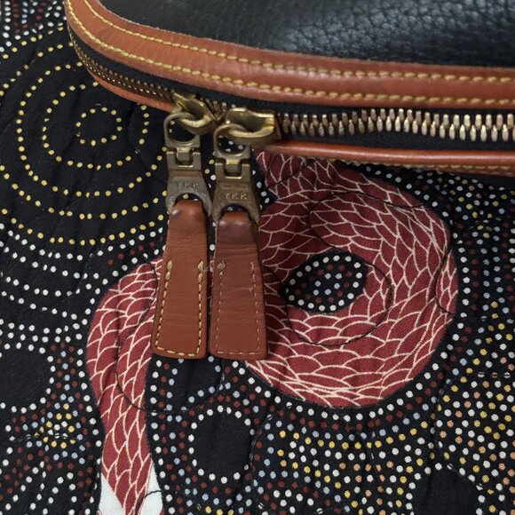 Authentic Vintage Dooney & Bourke Leather Dark Blue Domed Satchel Bag - R144 BL - Picture 5 of 12